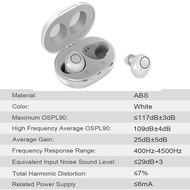 Apparecchi acustici Wireless per non udenti cuffie auricolari in-ear amplificatore audio regolabile per la riduzione del rumore degli anziani con un clic