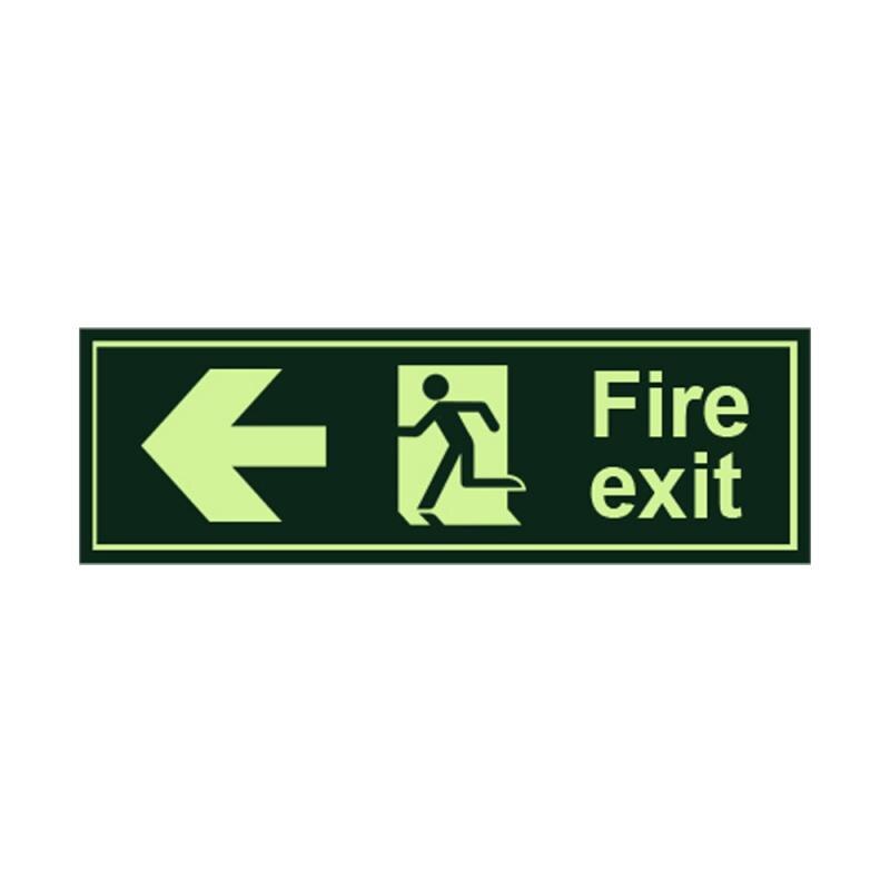 Fire Safety Exit Sign Warning Guidance Signage Luminous Glow In Dark Sticker For Stairway Hallway Hotel Basement Night Vision: 03
