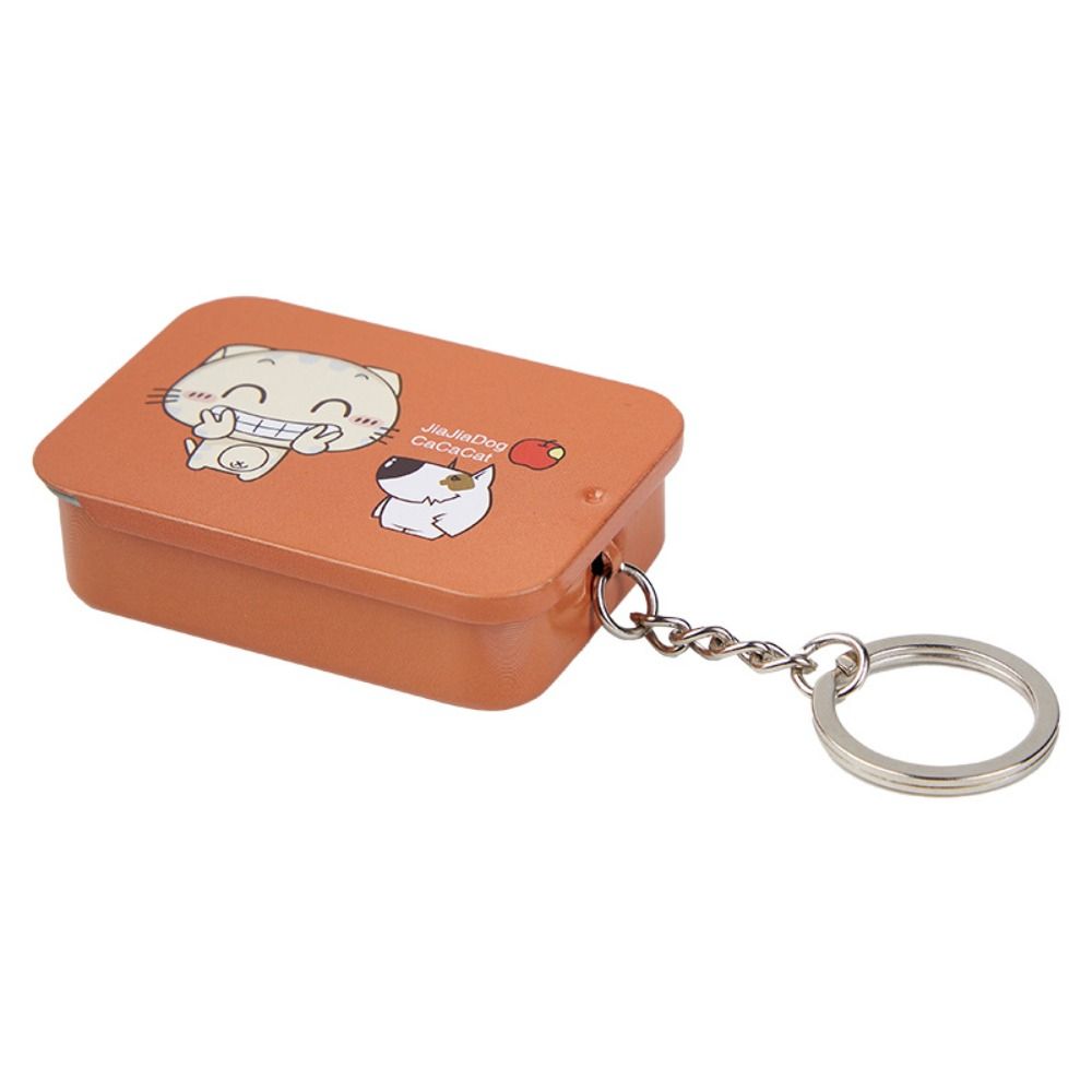 Met sleutelhanger Push-Pull blikken doos met schuifdeksels DIY opbergdoos Multifunctionele meerdere stijlen Metalen doos Schoolbenodigdheden: Rood