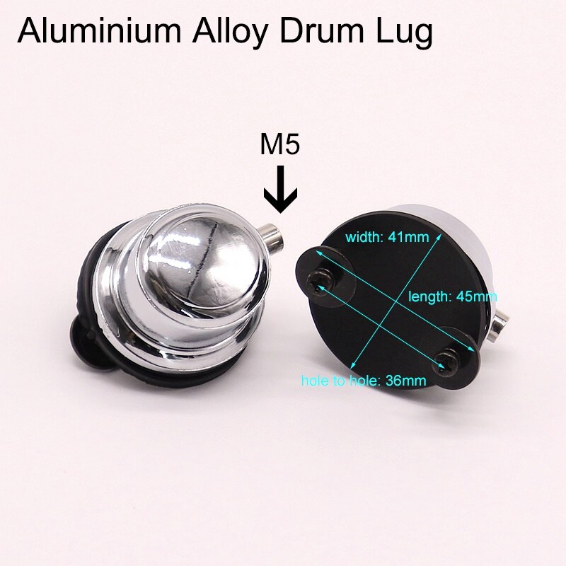 Snare Drum Lugs Single Side 2 Kanten Drum Lug Dw Drum Lugs Model Lug Drum Drum Accessoires Zilver Kleur Met washer &amp; Schroeven 1 Pc: M6 36mm
