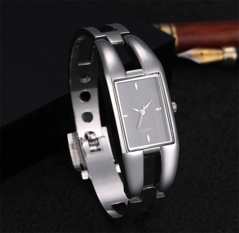 Luxe Vrouwen Horloge Armband Quartz Horloges Hollow Slim Band Womens Bangle Horloges Relogio Feminino Beauty Klok: Black