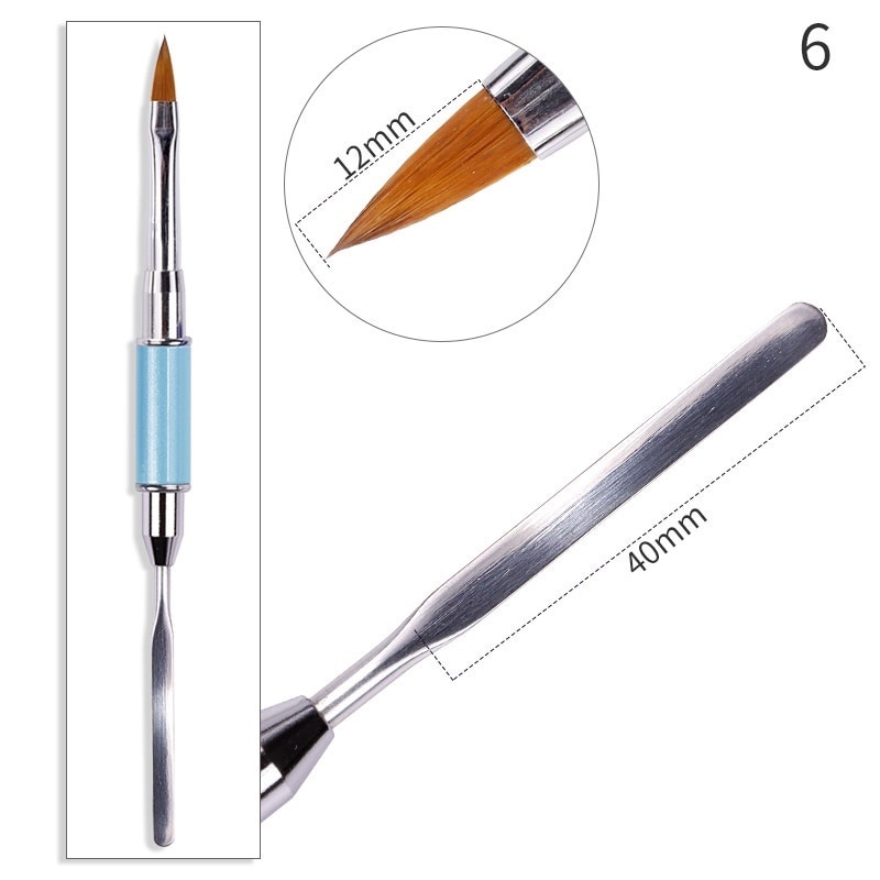 Lápiz de belleza para Nail Art, pluma de acero de doble cabeza y ajuste de pegamento con pluma de pintura de pétalos en forma especial, herramienta de belleza, 1 ud.: Azul cielo