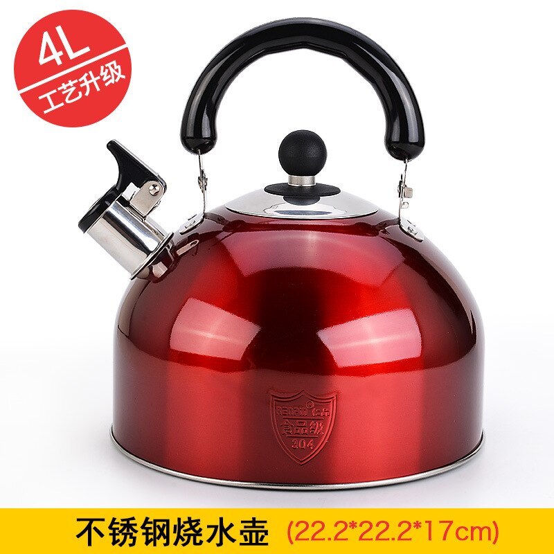 Europæisk rustfrit stål kedel hjemmekedel gaskomfur universal fløjte lyd 4l: 2