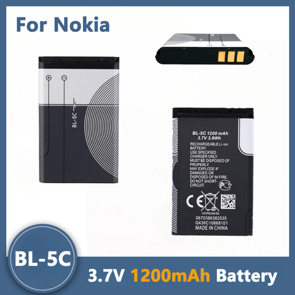 BL-5C Phone Battery BL5C BL 5C Battery for Broadcast Radio / Nokia 2112 2118 2255 2270 2280 2300 2600 2610 3125 3230