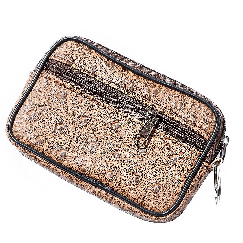 Zachte Portemonnee Mannen En Vrouwen Kaarthouder Kleine Capaciteit Pu Lederen Sleutel Case Portemonnee Sleutelhouder Zip veranderen Pouch Wallet: dark coffee