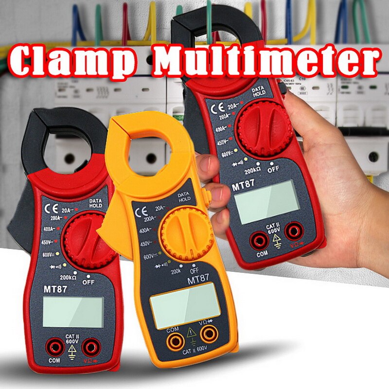 AC/DC Voltage Tester Current Resistance High Quanlity Clamp Meters 1Pcs MT87 Clamp Meters LCD Digital Multimeter Measurement