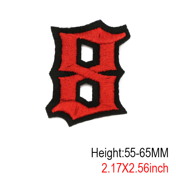 1Pc Red Number Patches Gothic Style Alphabet Embroidery Patches Iron On Patches for Clothes DIY Name Garment Accessories: MAROON