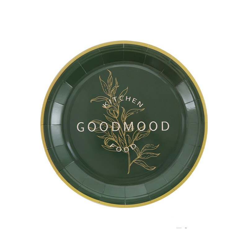 100pcs party degradable Disposable Tableware paper plate Birthday Party Supplies Wedding Decor Picnic round square Tableware