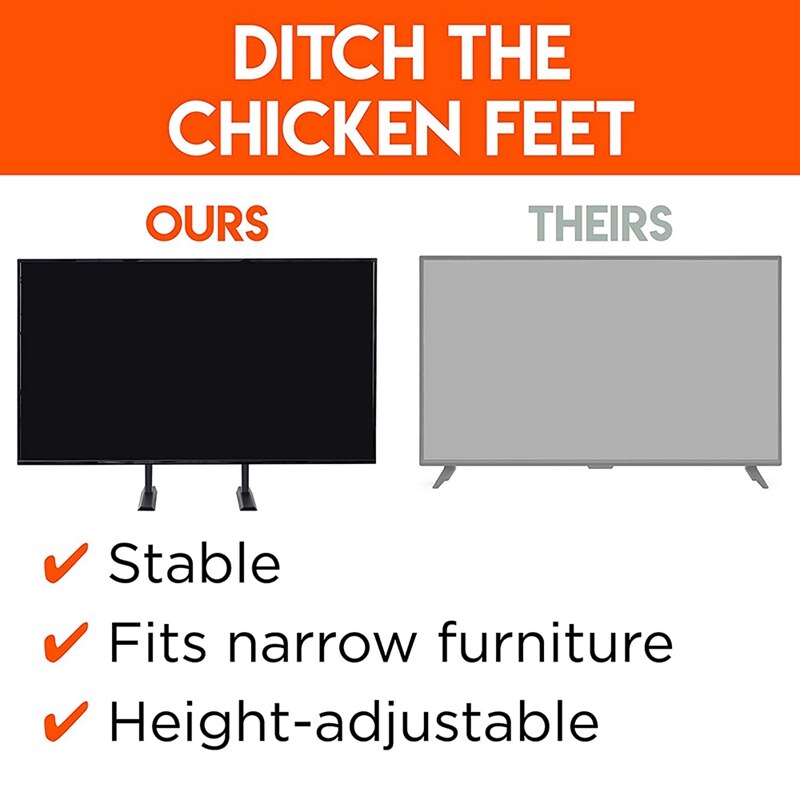 Universal LCD TV Base with Extended Porous Distance Bracket