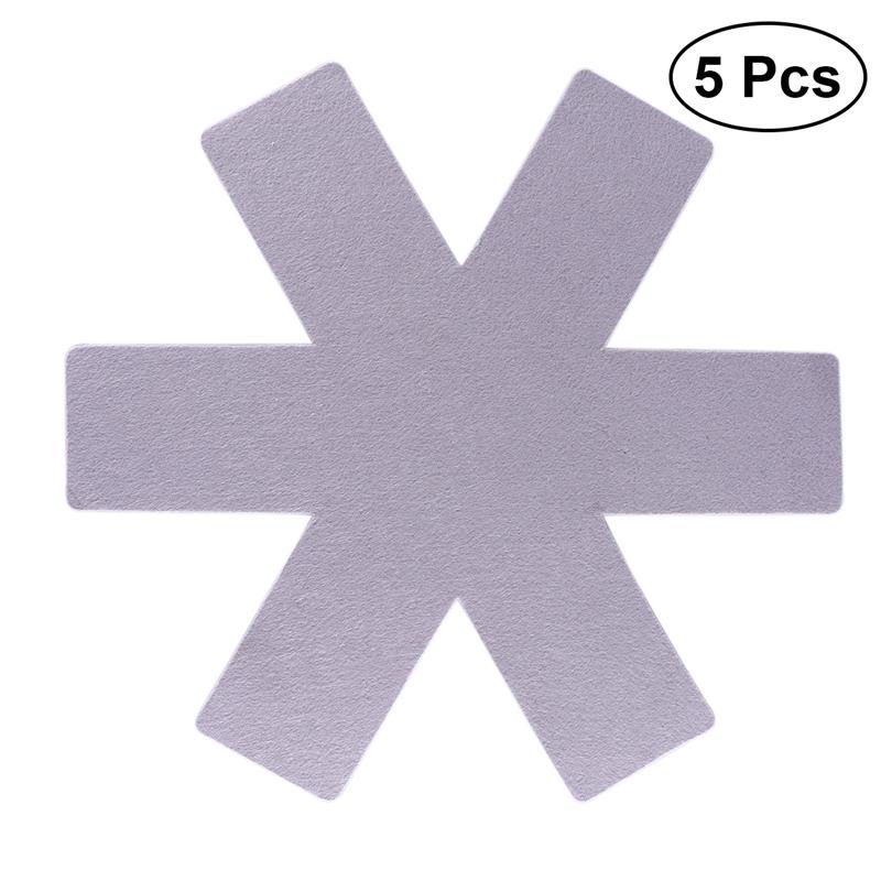 5pcs Pot & Pan Protectors Gray Print Premium Divider Pads to Prevent Scratching Separate and Protect Surfaces for Cookware: Light Grey