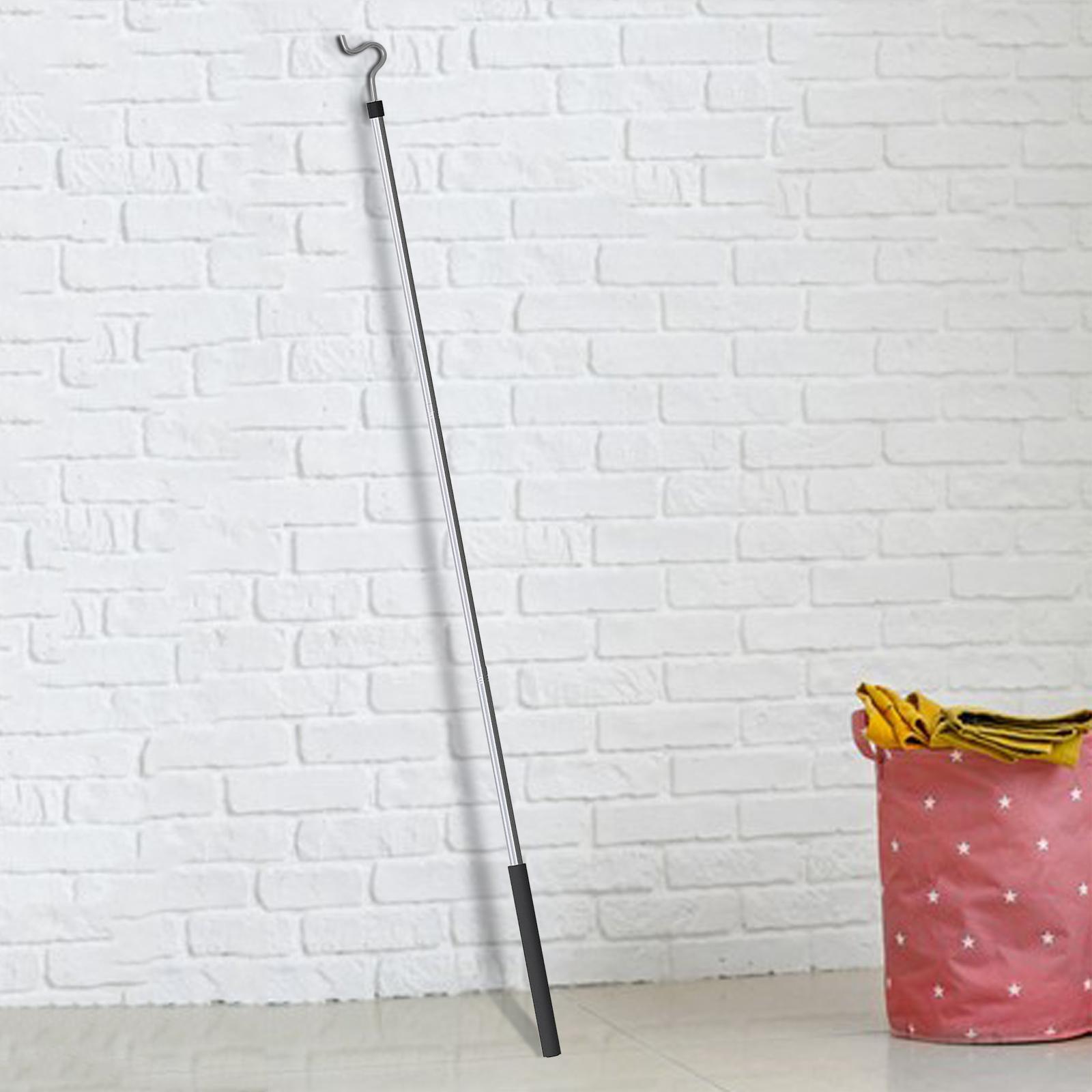 Kledingrek Haakpaal Om Hoge Hangers Te Bereiken Kast Bereiken Paal Roestvrijstalen Verstelbare Verlengpaal Met Haak 129Cm Lang