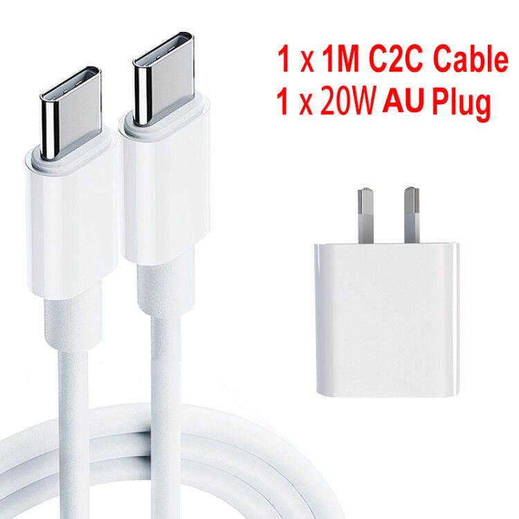 Quick Charge 3.0 QC PD charger 20W QC3.0 US/EU/UK plug USB Type C fast charger, suitable for iPhone 12, for Huawei PD charger: AU C2C