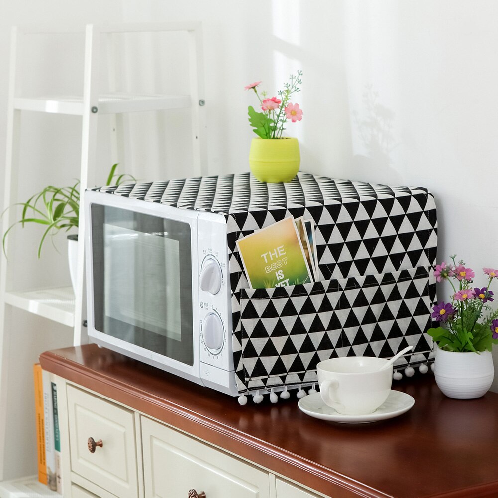 30x90cm Stampa Antipolvere con Tasche Laterali Complementi Arredo Casa Forno A Microonde Accessori di Copertura Universale Elettrodomestico Da Cucina di Cotone di Tela: E