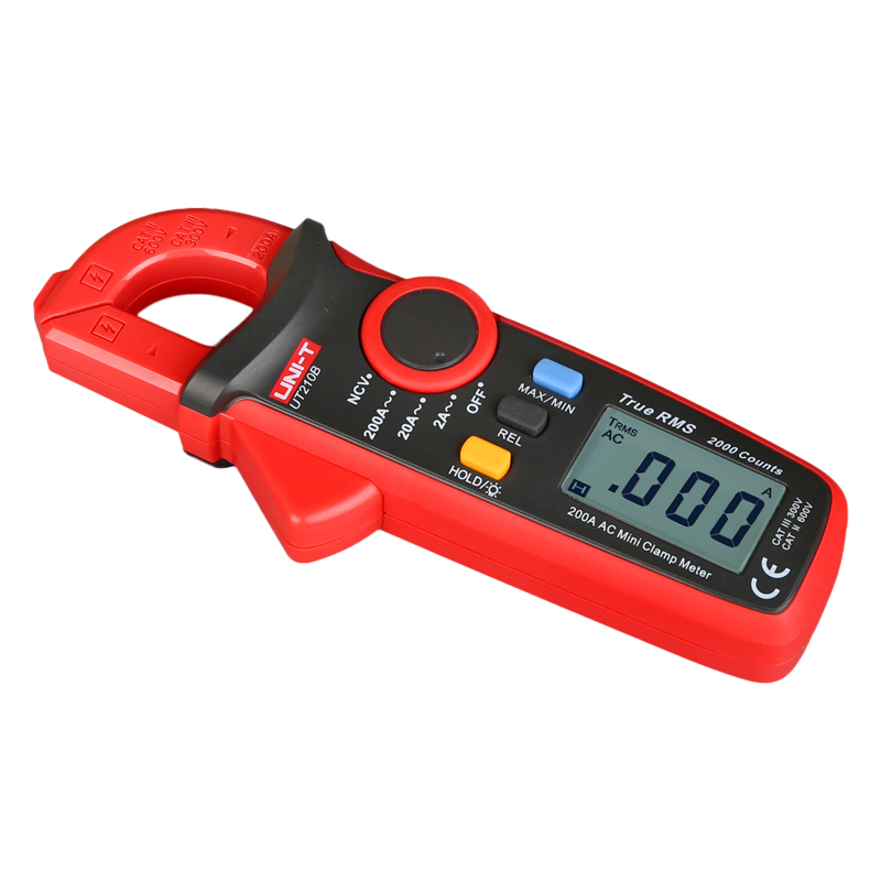 UNI-T UT210B Mini Digital Clamp Meter True RMS 200A AC Ammeter NCV Test Multimeter Digitais LCD Backlight MAX MIN