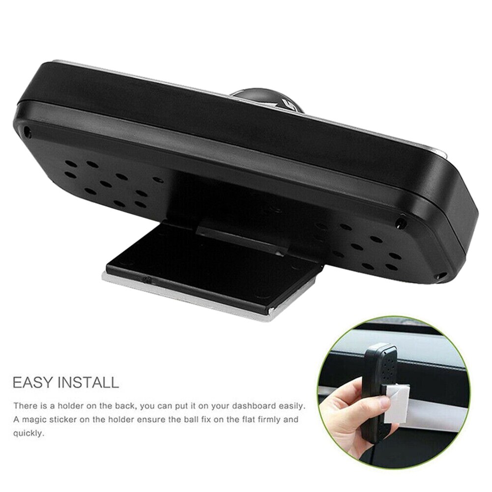 Accurate 3 in 1 Car Vehicle Dashboard Thermometer Hygrometer Compass Navigation Ball Mini Size Self-adhesive