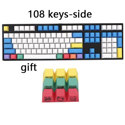 Copritasti Tastiera meccanica PBT Gesso di Colore Set keycap GH60 FFC660 64 tasti 87 eys 104 tasti 108 tasti Chiave Cap: 108keys side