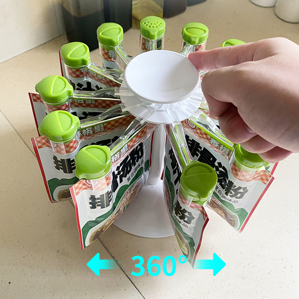 360 Rotating Spice Rack Organizer Spinning Seasoning Kitchen Storage Tray Kitchen Organizer Revolving Storage Organizer