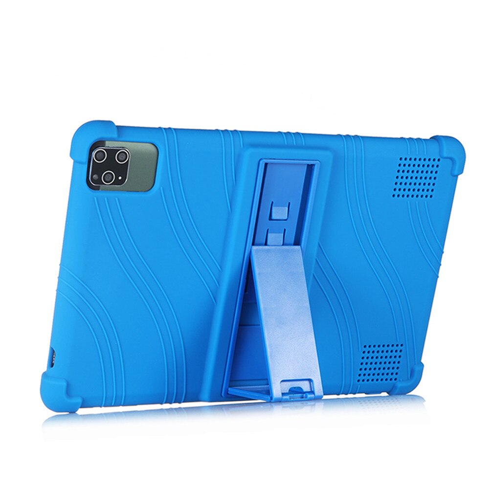10.1 Inch Tablet Case - Kids Friendly Soft Silicone Adjustable Stand Cover for Android 9.0: Blue