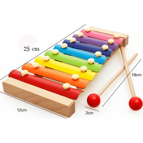 Houten Speelgoed Educatief Xylofoon 8 Notes 8 Tones 25 Cm