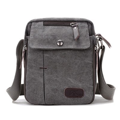 Canvas Heren Messenger Bags Khaki Vintage Multifunctionele Grote Capaciteit Reizen Schoudertas Multi-Pocket Handtassen: Gray