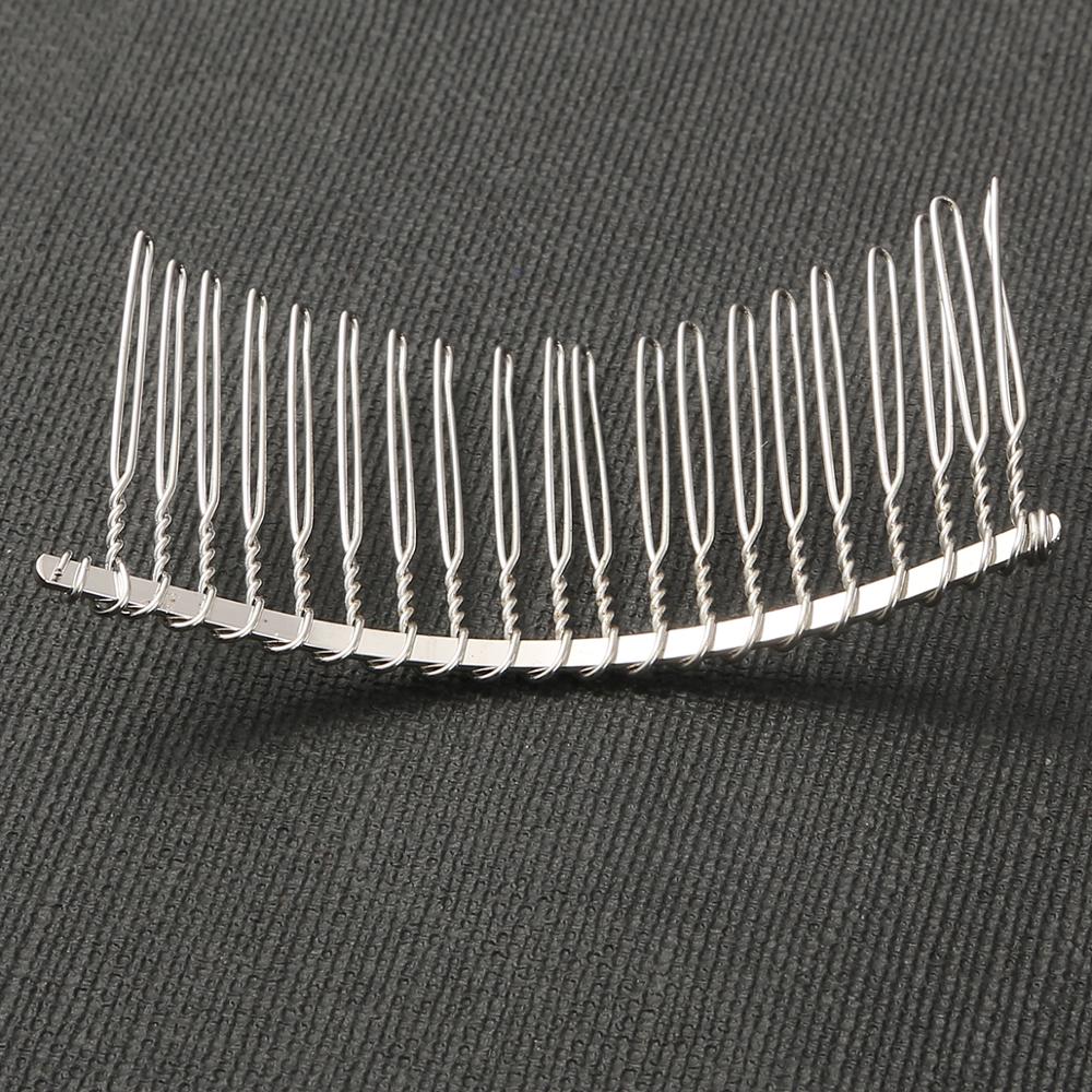 Peine de temperamento con Clip de Metal para el pelo, 20 dientes, largo, Pin para el pelo, joyería de boda personalizada, accesorios para el cabello, 1/5 Uds.