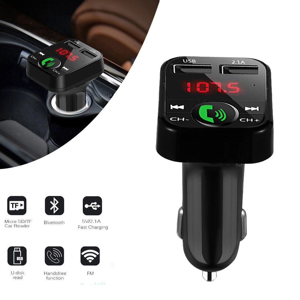 Auto Kit Handsfree Draadloze Bluetooth stereo FM music Transmitter LCD MP3 Speler USB Charger 2.1A