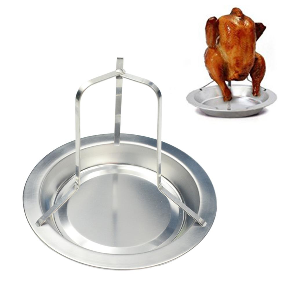 Roast Chicken Holder Stainless Steel Vertical Grill Tools Upright Roaster Rack Barbecue BBQ Stand: Default Title