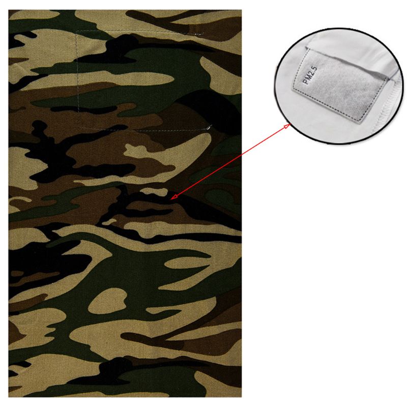 Unisex Neck Gaiter Scarf with Filter Pocket Tube Bandana Motorcycle Half Face Cover Outdoor Cycling Sunscreen Magic Mask: Camo 2