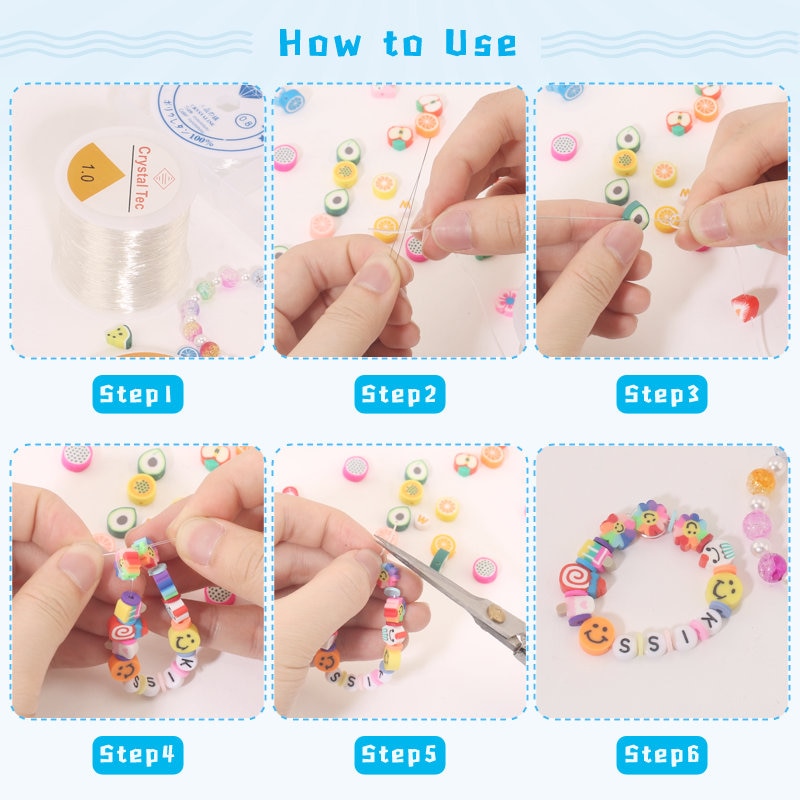 0.5-1.0mm przewód elastyczny koraliki na nitkach rozciągliwy sznurek Fibre Crafting Line do tworzenia biżuterii DIY koraliki Pony koraliki bransoletki
