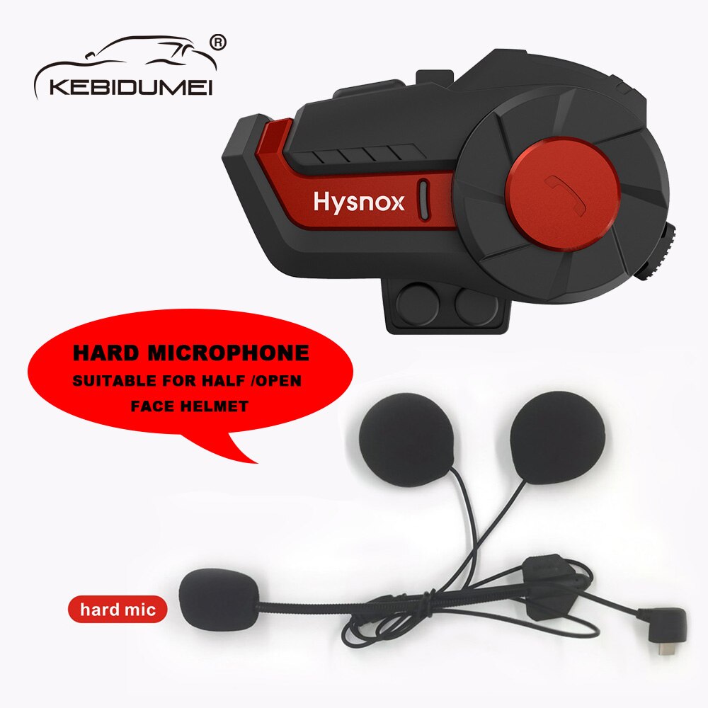 Kebidu – oreillette Bluetooth pour moto, appareil de communication pour 6 motocyclistes, Intercom pour casque, kit mains-libres, portée 1200M, Intercom hg01: 1PCS Hard