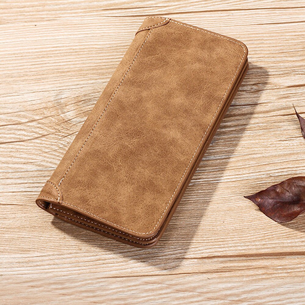 Mode Vrouwen Portefeuilles Trekkoord Nubuck Leer Rits Portemonnee Vrouwen Lange Portemonnee Tweevoudig Meer Kleur Clutch # P