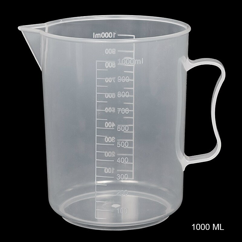 Vaso de medición graduado de plástico transparente, vaso de medida transparente para hornear, recipiente para jarra, herramienta para hornear: XL 1000ml