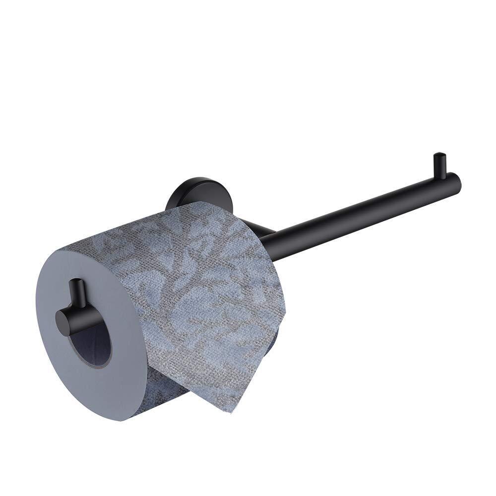 Set matte zwarte badkameraccessoires van roestvrij staal, handdoekhouder voor aan de muur, toiletrolhouder, badjashaak, handdoekring: Een -02