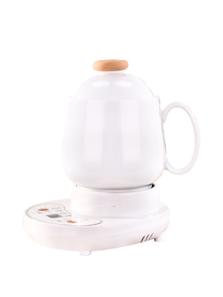 220V Cup Warmer Multi-function Health Pot Timing Ceramic Electric Cup Heater Mug Warmer Tea Cup With Plate: Ceramics-0.6L