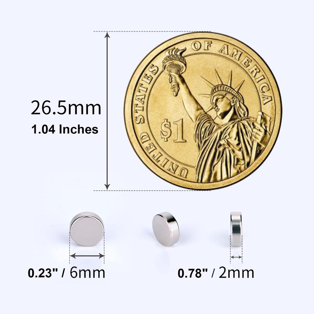 20 50 100PCS/Lot 4X2 5x2 6x1 6x2mm Magnet Small Round Magnet Strong magnets Rare Earth Neodymium Magnet