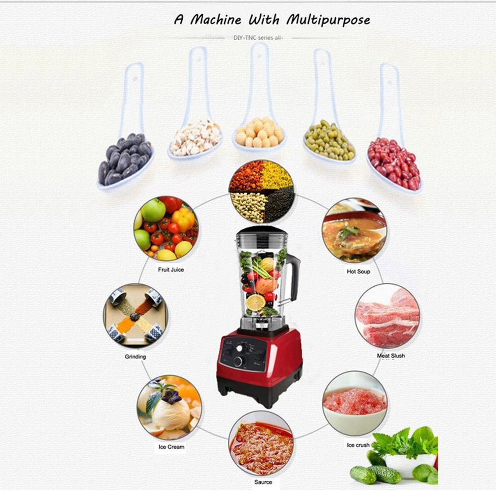 2200W Home Smoothies Power Blender Food Mixer Juicer Food Fruit Processor Smoothie Maker Cooking Machine