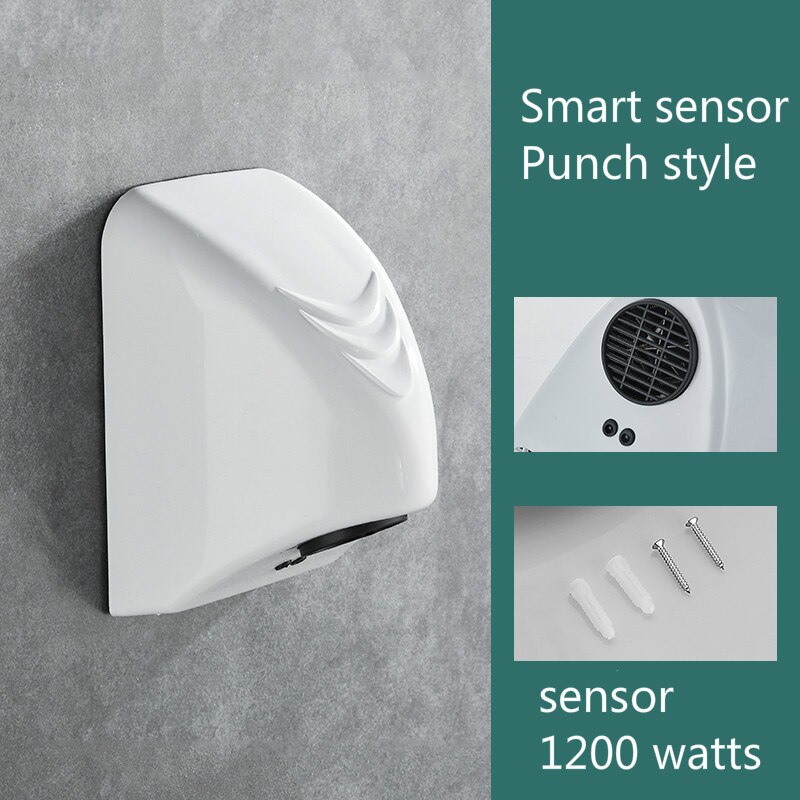 Opgraderet stil toilet smart håndtørrer automatisk induktion håndtørrer badeværelse håndtørrer håndtørrer lille håndtørrer husstand: Os