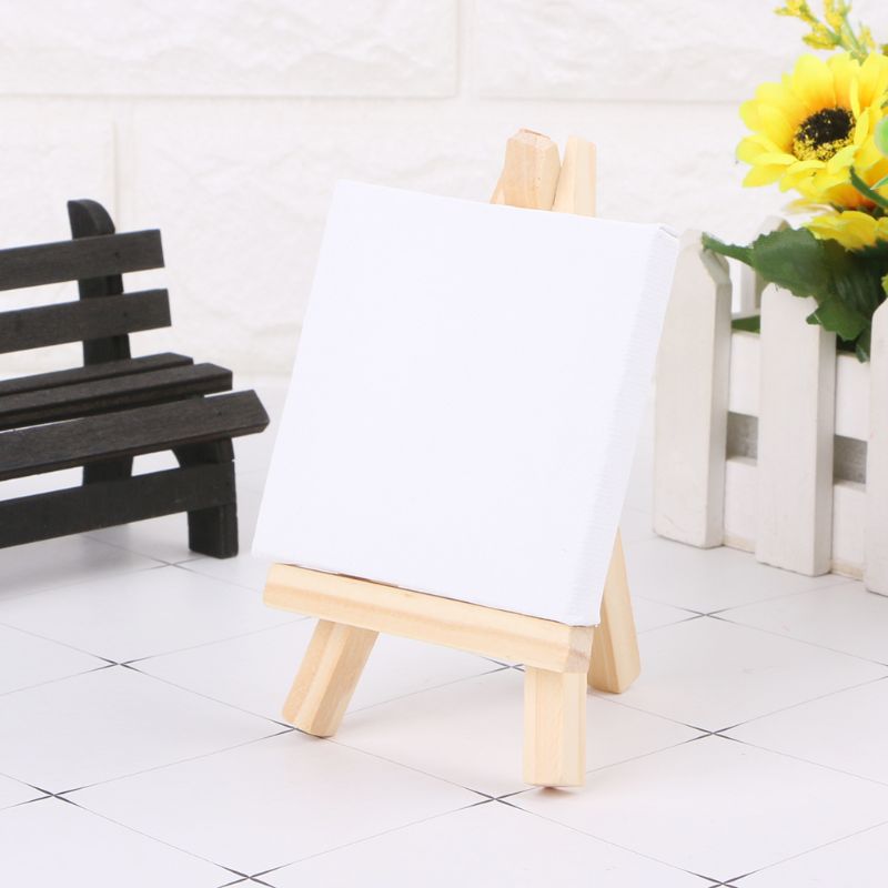 Mini lienzo y caballete de madera Natural para arte, pintura, dibujo, artesanía, suministros de boda,