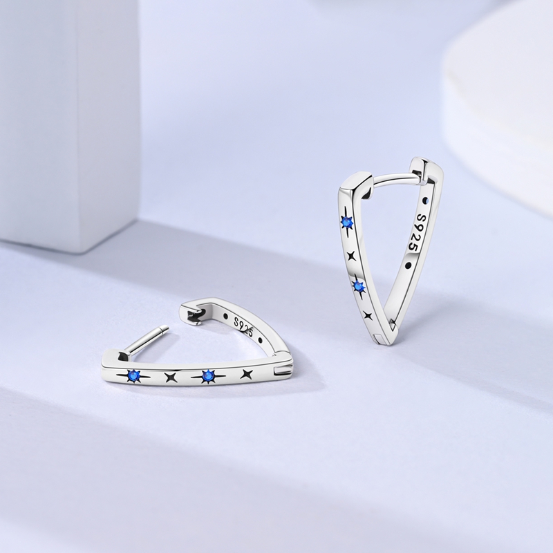 925 Sterling Silver Zirconium Hoop Earrings For Women Jewelry Anniversary Wedding Making Jewelry