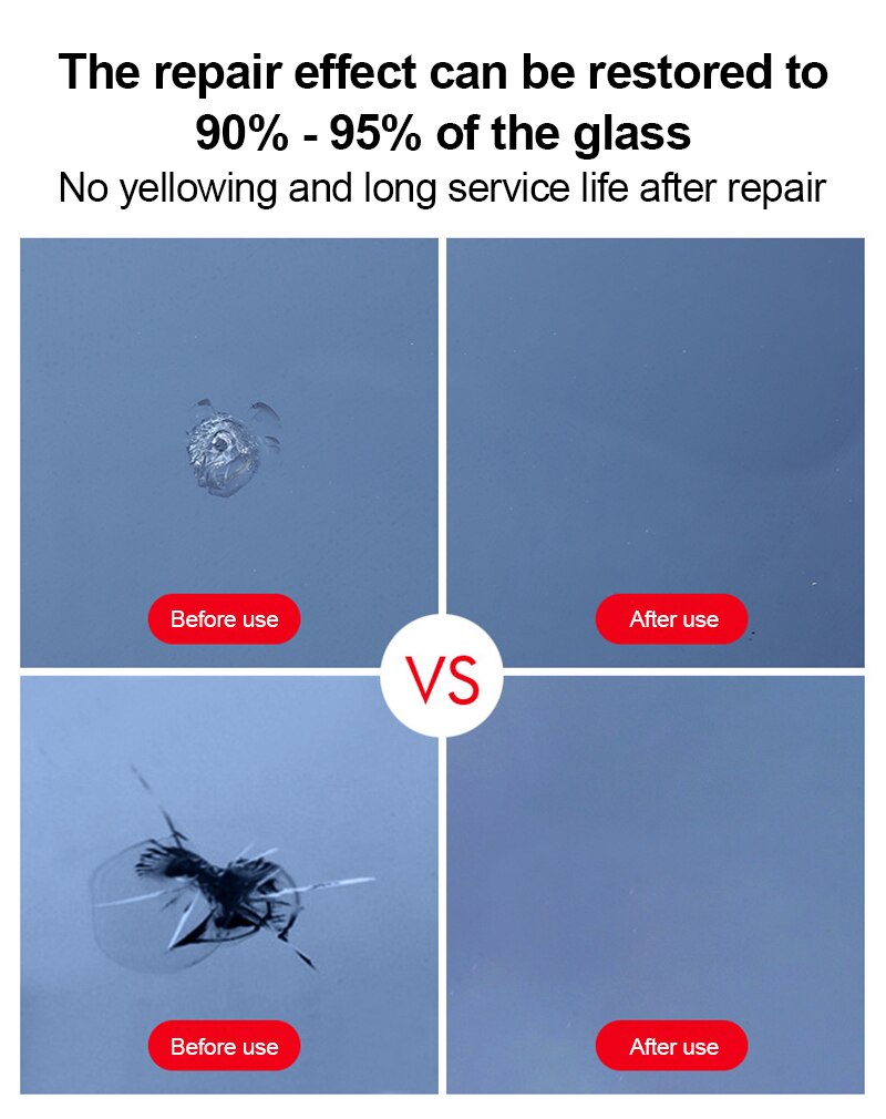 Car Windshield Repair Kit Glass Windscreen Restore Repairing Tools Set UV Light DIY Car Auto Kit Glass for Chip Crack TSLM1