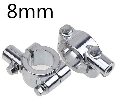 Adaptateur de base pour rétroviseur | 8MM 10MM pour rétroviseur de moto, connecteur de base pour Kawasaki Z1000 ZX10R ZX12R ZX6R ZX636R ZX6RR ZX6RR ZX9R: 2pc 8mm Silver