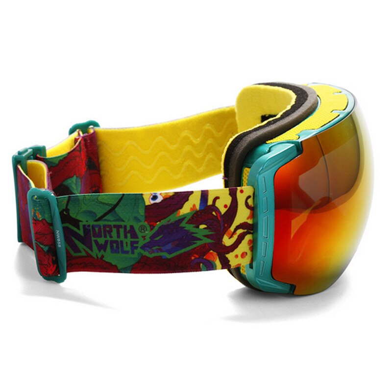 NORTH WOLF gafas de esquí profesionales Unisex Anti-niebla gafas de esquí dobles UV400 gafas de esquí deportivas de nieve gafas de Snowboard