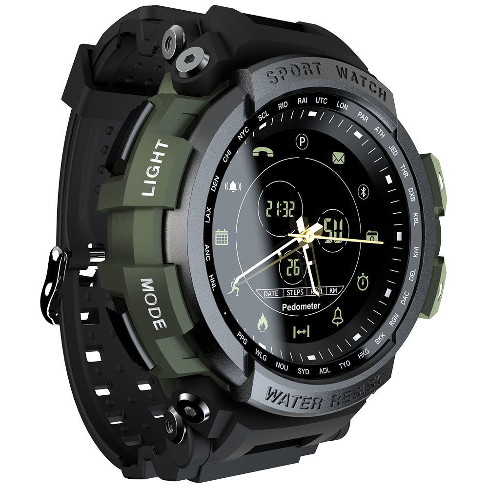 LOKMAT SmartWatch Sport Schrittzähler Bluetooth 50M Wasserdichte Informationen Erinnerung Digitalen Männer Smart Uhr Für Ios Und Android: Green