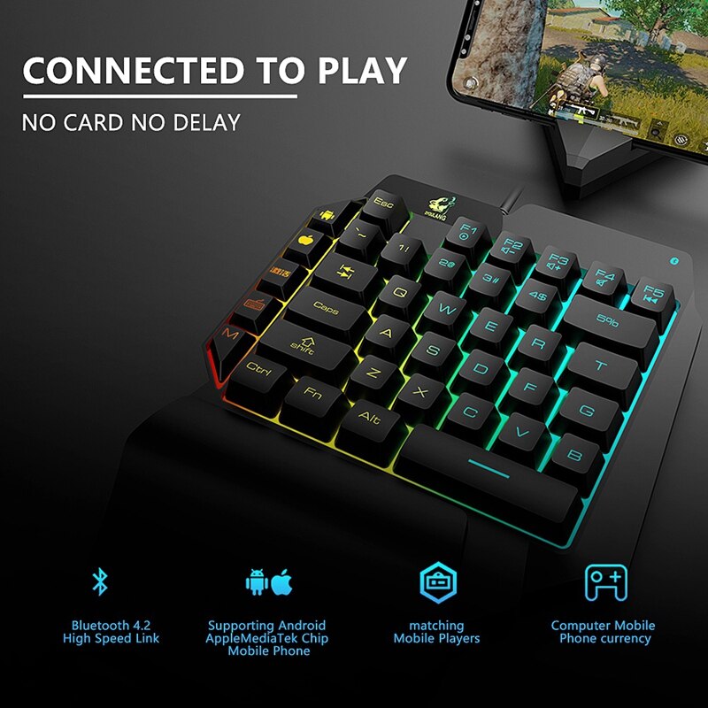 G11 39 Keys Mini Wireless Single-Handed Keyboard Bluetooth 4.2 Phone PC Macro Gaming Keypad for Windows Android IOS