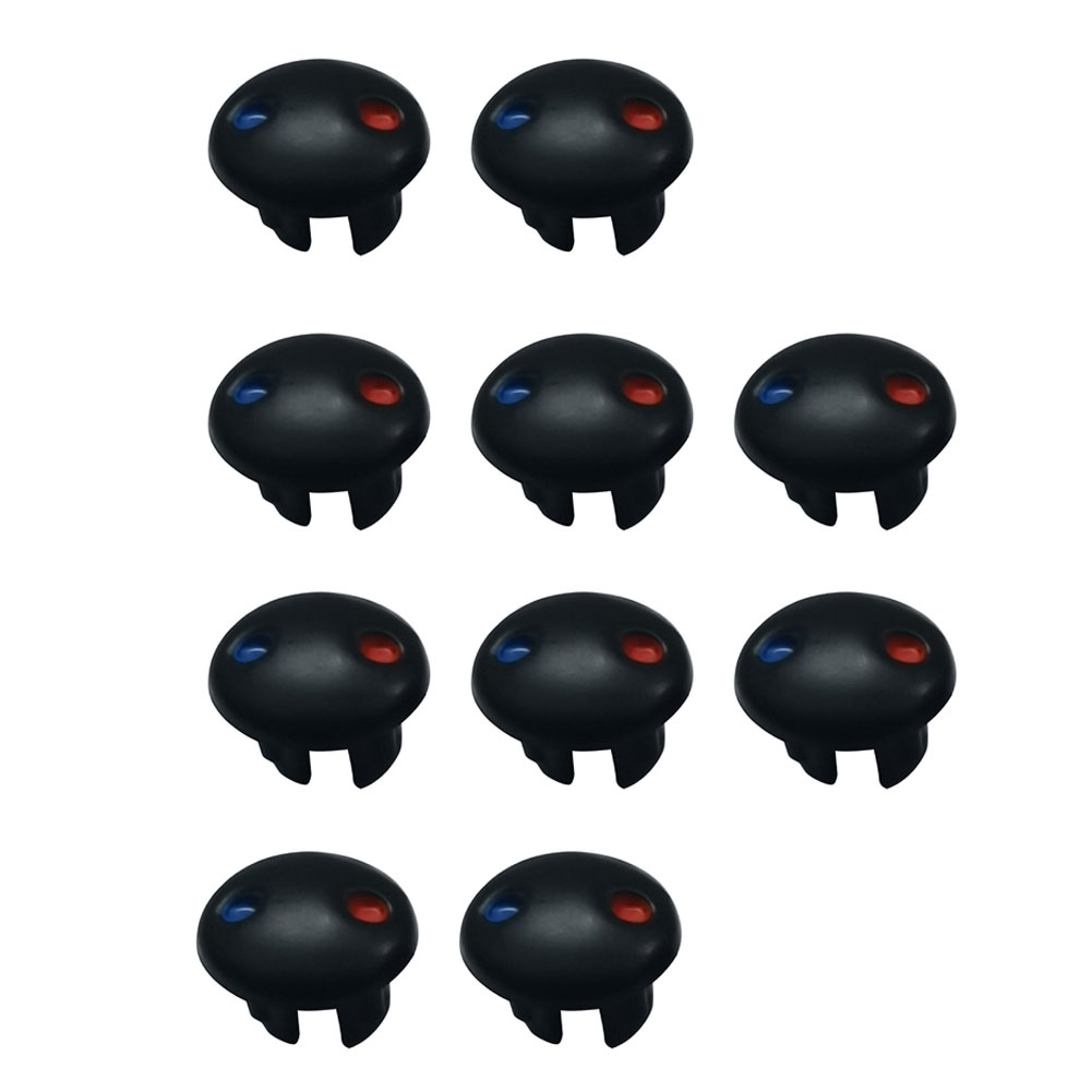 10 stks Kraan Handvat Warm Koud Water Teken Rood Blauw Label Decoratie Cover Keuken Badkamer Mengkraan Geeft Voor Kraan handgrepen: Black