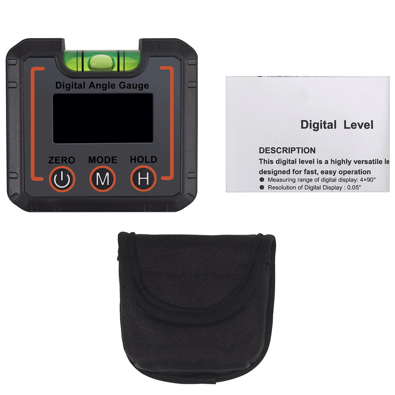 Digital Angle Gauge Level Box Protractor Angle Finder Inclinometer with Magnetic Base With level bubble vial Protractor Box