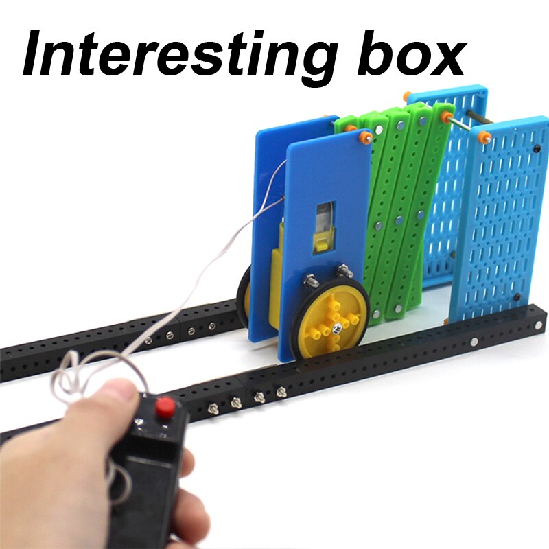Electric retractable door electric remote control technology small invention toy manual class work supplies DIY