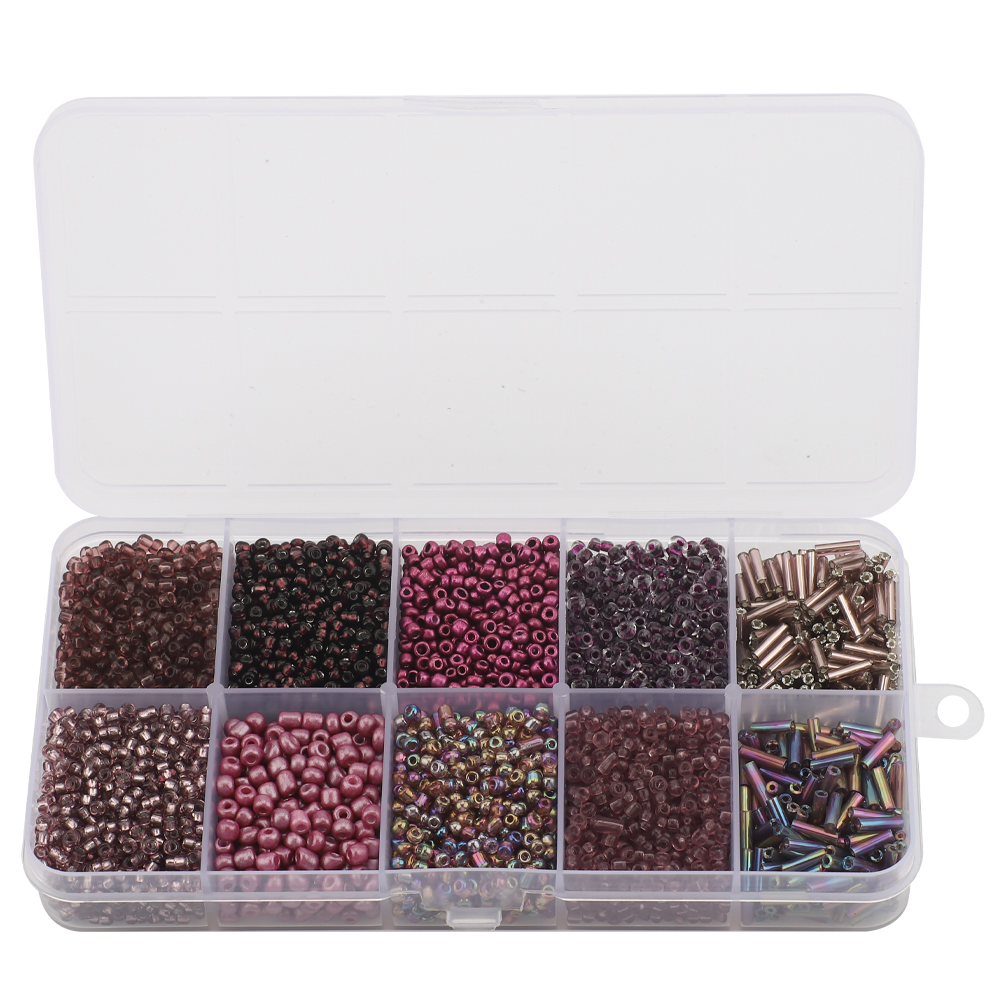 130g/set Glass Round Seed Beads Tube Loose Beads DIY Bracelet Necklace Czech Crystal For Jewelry Making Handmade Accessories: Pink