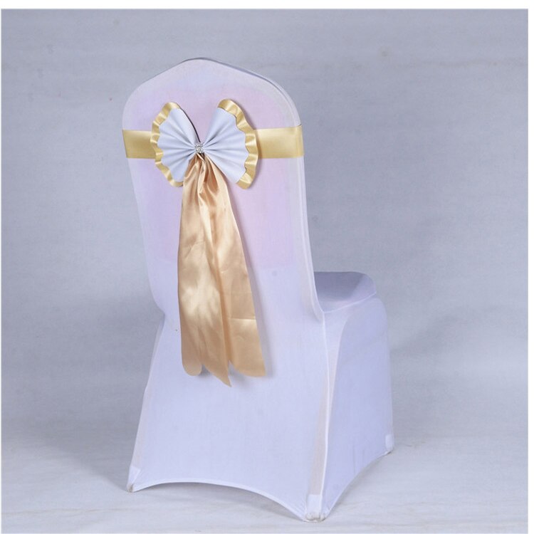 Satijn Stoel Sjerpen Stoel Sash Bow van Bruiloft Satijn Lint Doek stoel Sash Strik van Wedding Banquet Party Hotel Kerkbank Stoel Bogen
