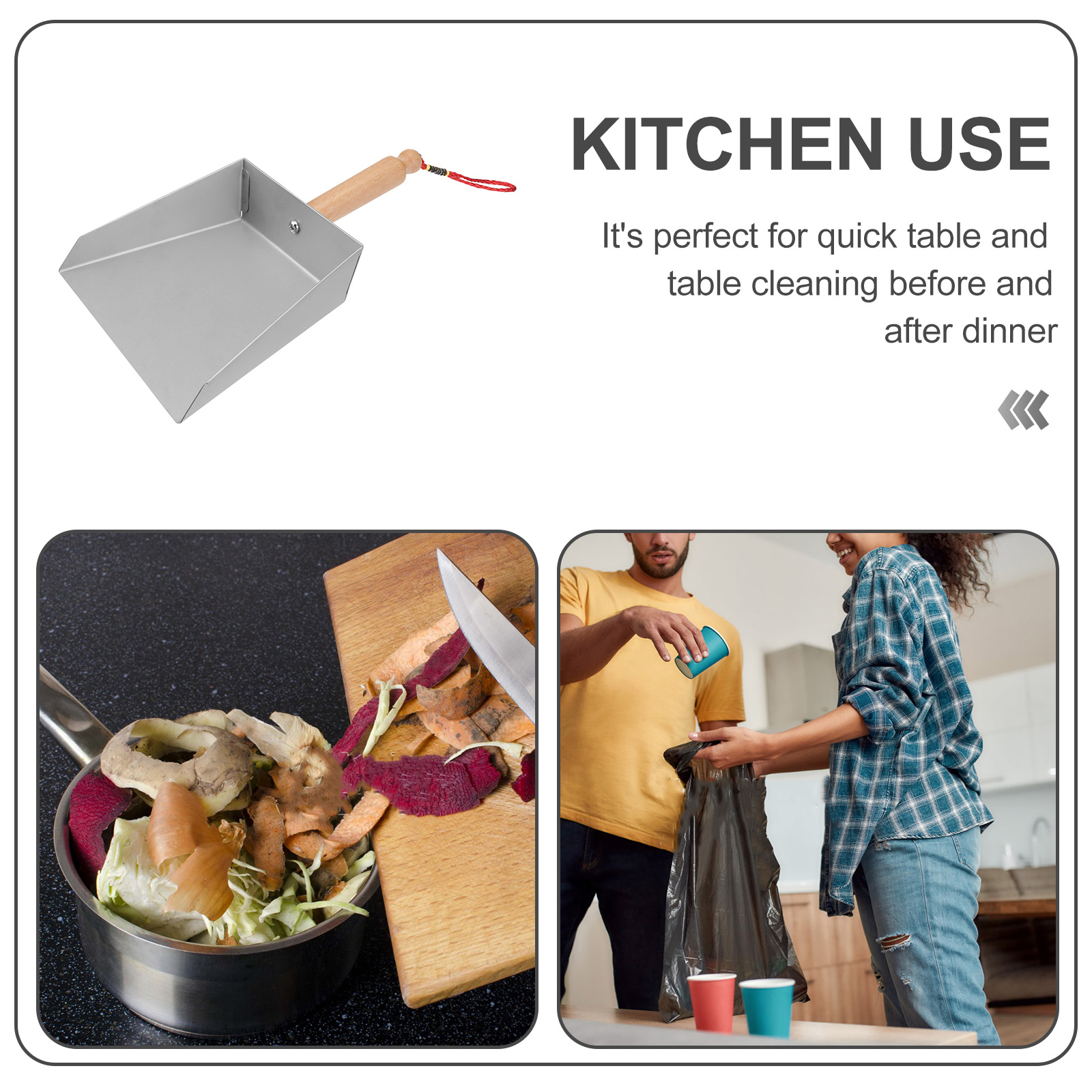 1pc Stainless Steel Mini Desktop Dustpan Kitchen Mini Dust Pan for Home (Silver)